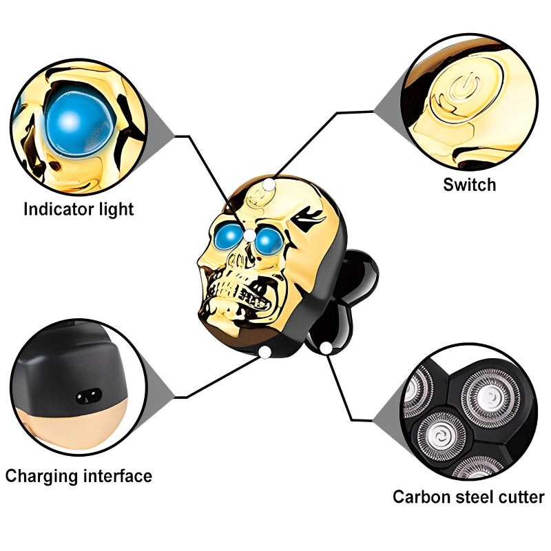 Skull-Shaped Waterproof Electric Shaver