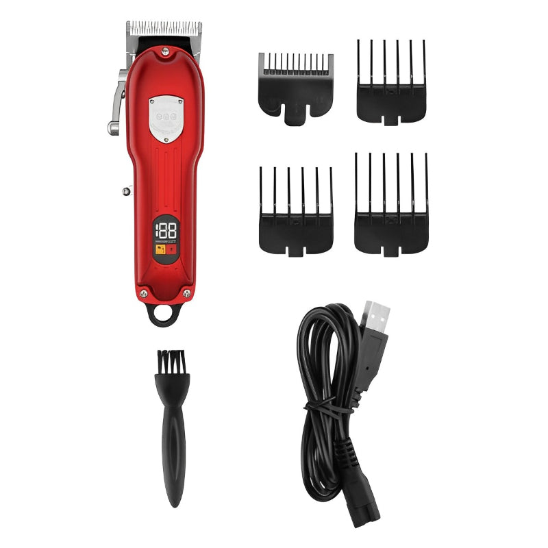 Red Electric Hair Trimmer With Clipper For Men