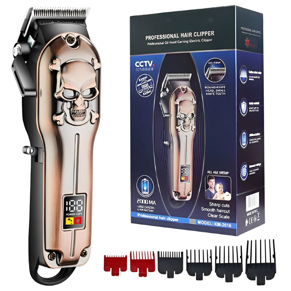 Professional Barber Adjustable Cordless Electric Hair Clipper With LCD Display