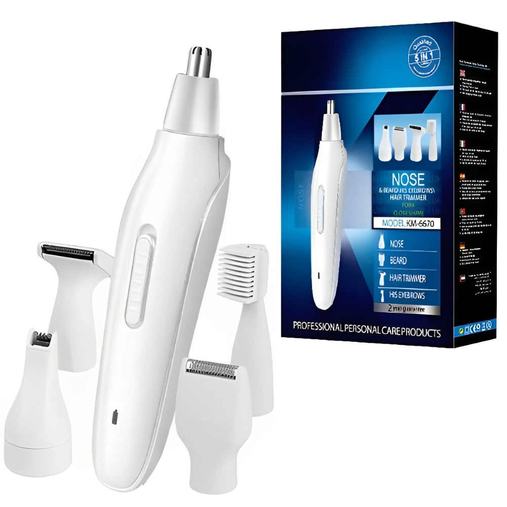 White 5 In 1 Rechargeable Hair Trimmer