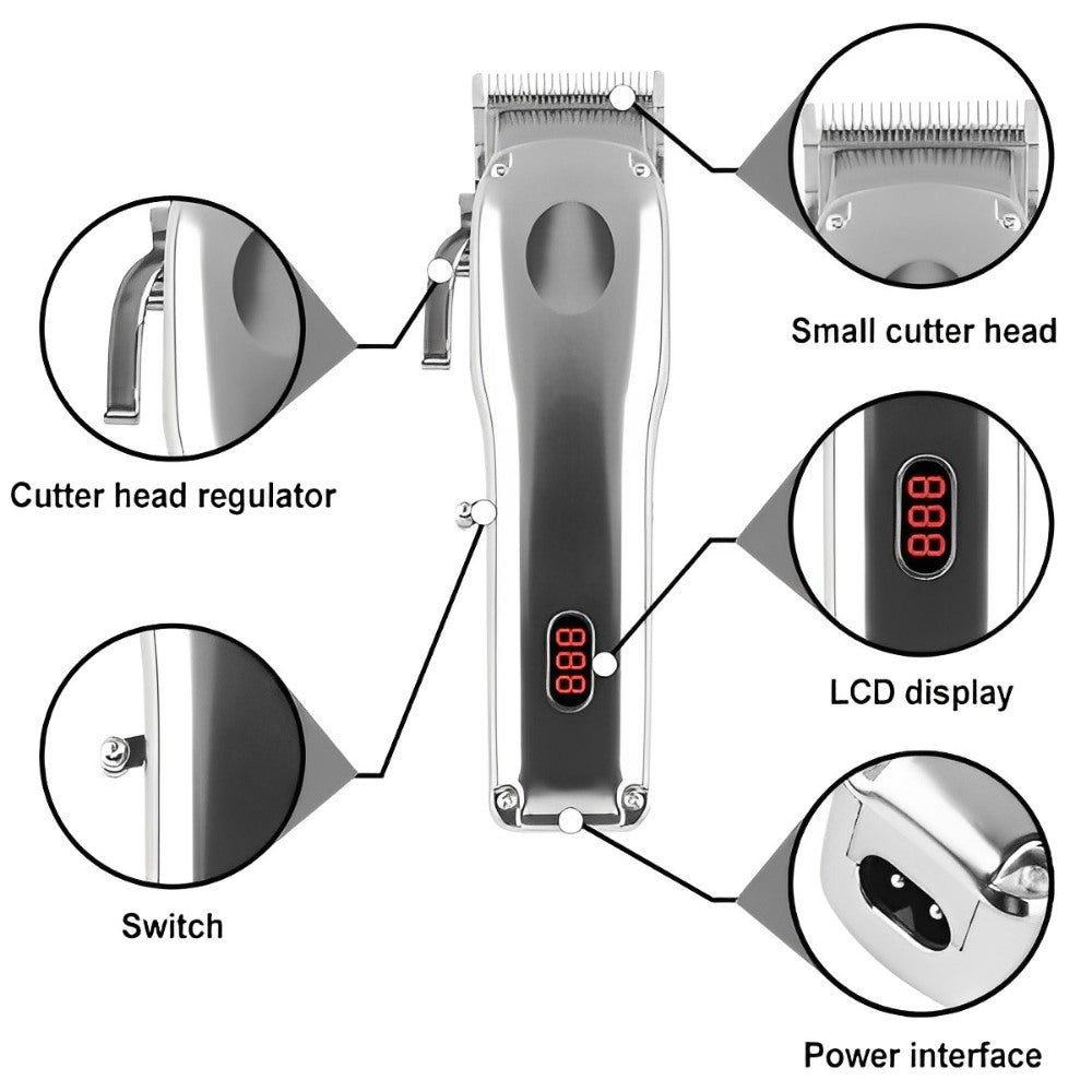 Rechargeable Adjustable Electric Hair Clipper For Men
