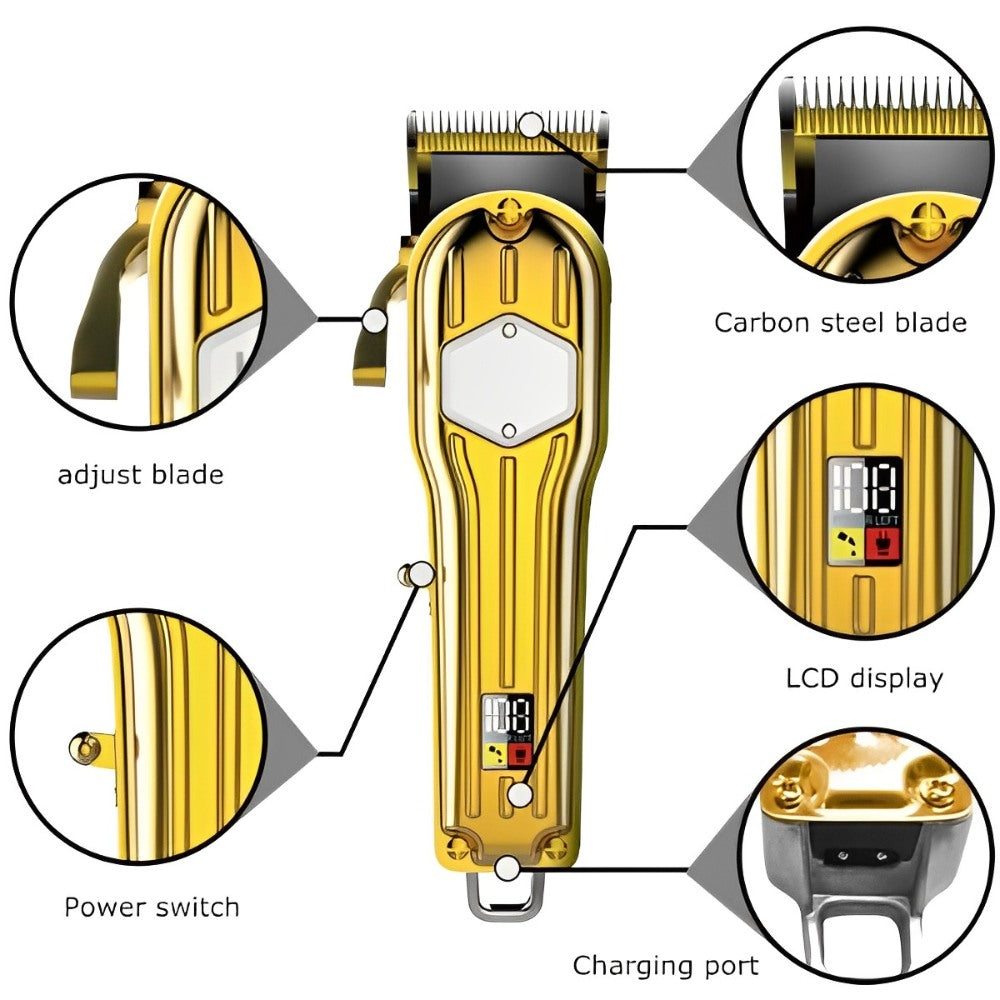 All Metal Rechargeable Adjustable Hair Clipper