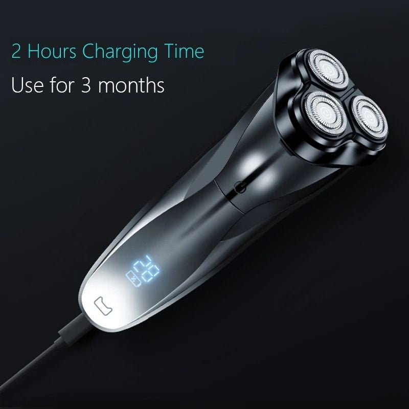 Wet & Dry Dual Use LCD Display Face Beard Shaving Razor