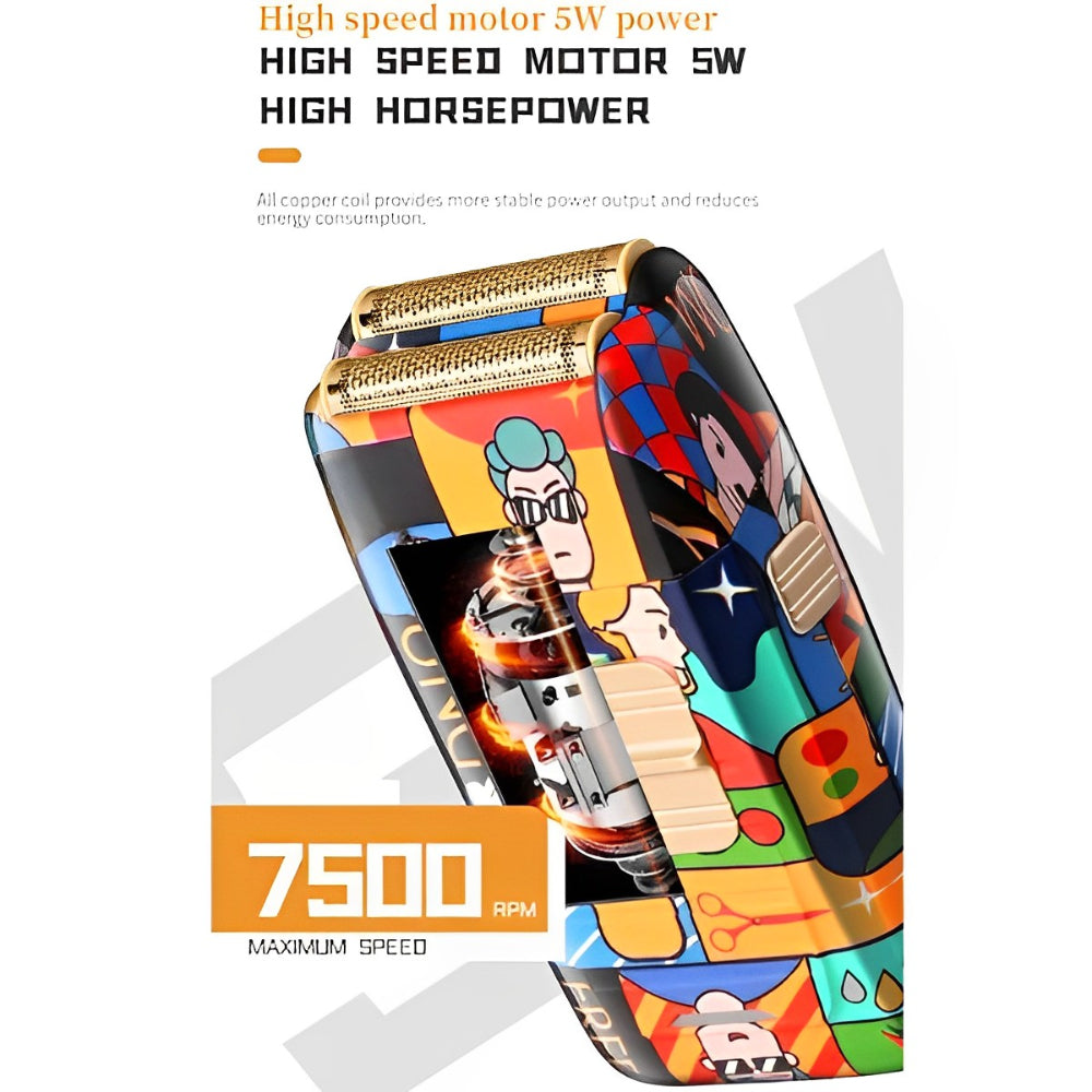 Cartoon Printed Electric Hair Trimmer Combo Kit For Men