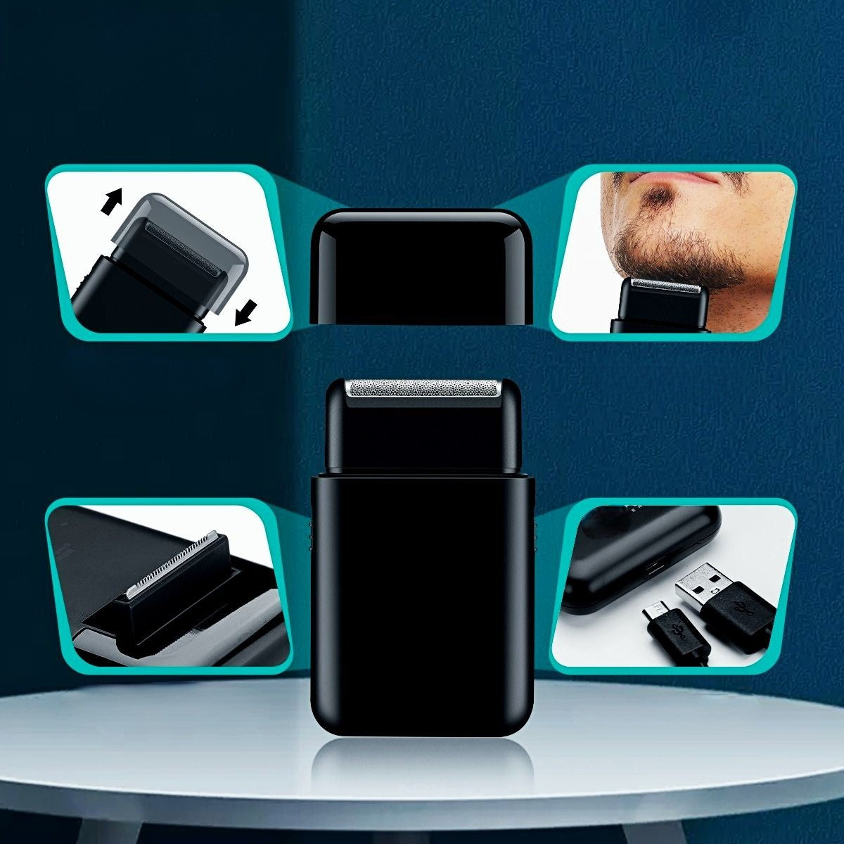 Portable Mini Dual Blade Professional Beard Trimmer
