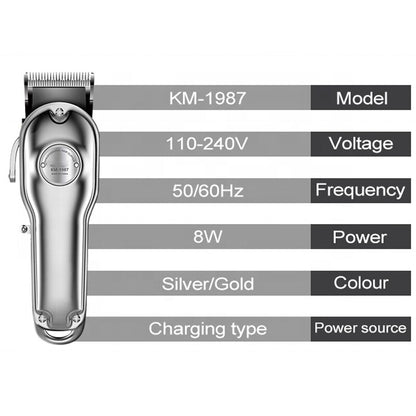 Heavy-Duty Metal Cordless Barber Trimmer