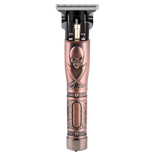 Skull Symbol Metal Housing Rechargeable Electric Hair Trimmer