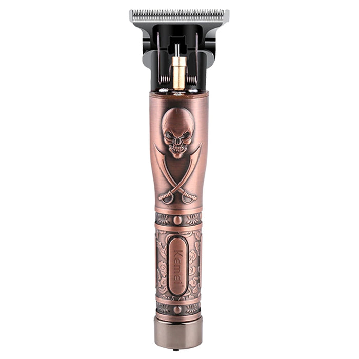 Skull Symbol Metal Housing Rechargeable Electric Hair Trimmer