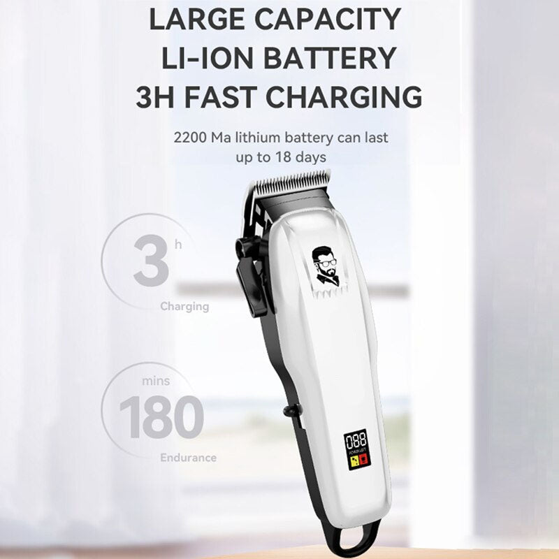 Cordless Rechargeable White Hair Trimmer Machine