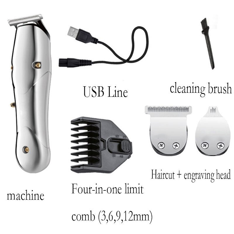 2 In 1 All Metal Electric Rechargeable Hair Trimmer