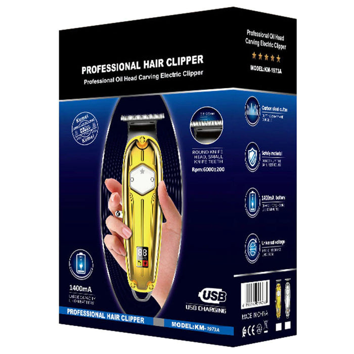 Full Metal Gold Hair Trimmer With Display