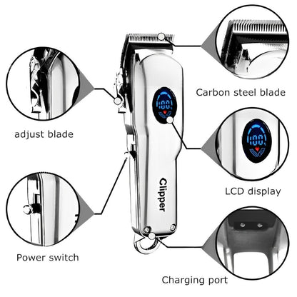 Rechargeable LCD Display Hair Clipper For Men