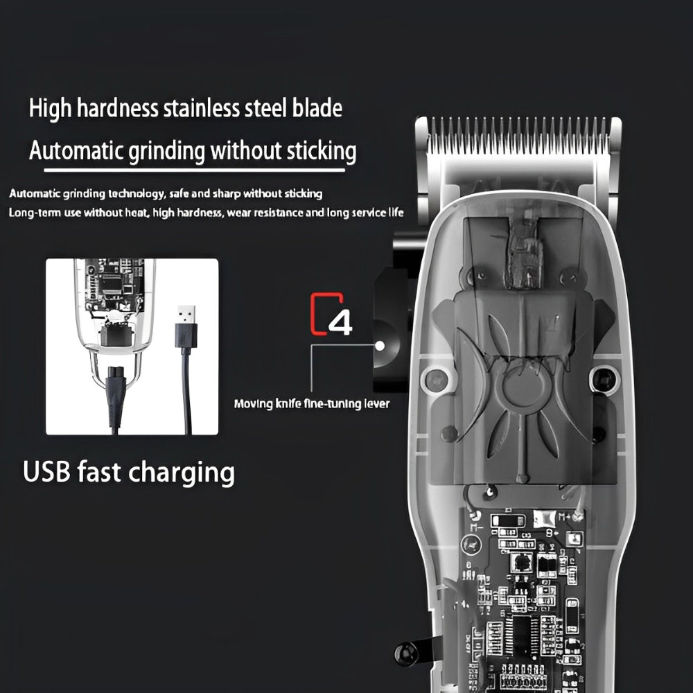 Transparent Rechargeable Electric Hair Clipper
