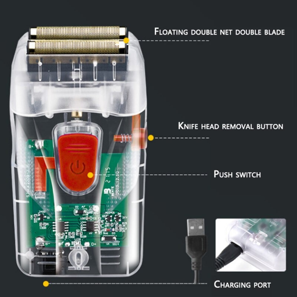 Transparent Rechargeable Electric Shaver For Men