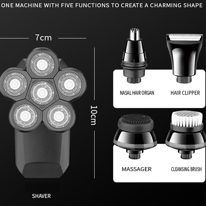 6 Heads Waterproof Electric Shaver For Men